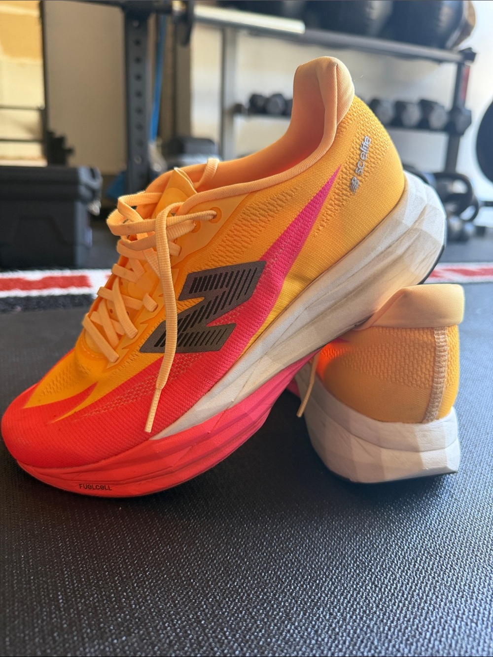 New Balance Women's FuelCell SuperComp Running Shoes - Yellow & Pink - Picture 2 of 5
